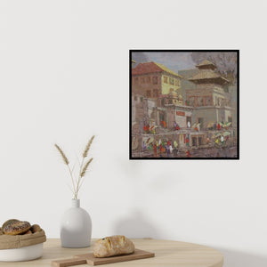 In-situ view of Yashwant Shirwadkar's 'Banaras 3 (Varanasi Vista)' painting in a room