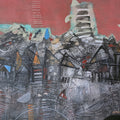 Banaras At Down' religious acrylic painting by artist Srj Surajit Chakraborty, 22x30 inch, on cotton based paper