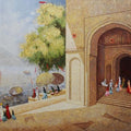Cityscape acrylic painting titled 'Banaras Ghats 2', 36x52 inches, by artist Basavaraj Nalakar on Canvas