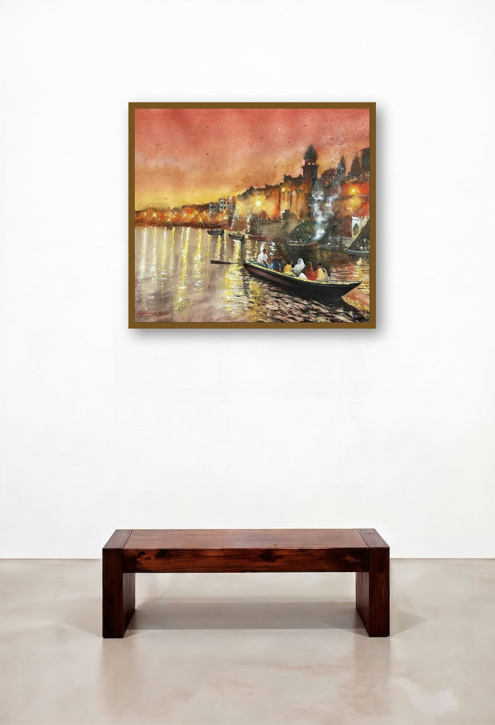 Banaras Ghats In Evening (Twilight on the Ganges)