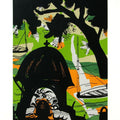 Cityscape serigraphs painting titled 'Banaras In Green', 27x20 inches, by artist Manu Parekh on Paper