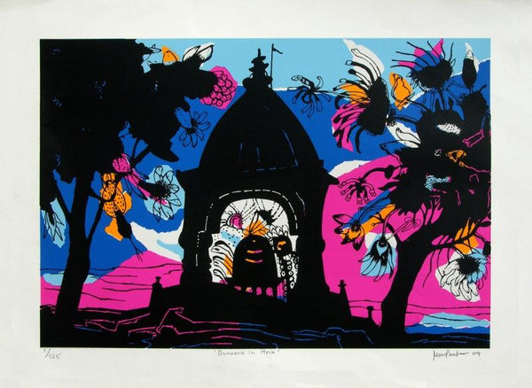 Banaras In Pink Painting by Manu Parekh | ArtZolo.com