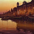 'Banaras Series 11' religious acrylic painting by artist Siddharth Gavade, 20x28 inch, on canvas