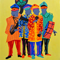 Bandwalla 1' figurative acrylic painting by artist Prasanta Acharjee, 30x24 inch, on canvas
