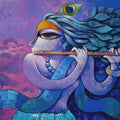 Religious acrylic painting titled 'Bansidhar 44', 20x24 inches, by artist Ramchandra B Pokale on Canvas