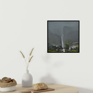 In-situ view of Mangesh Shinde's 'Barki 1 (Veil of Mist)' painting in a room