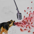 contemporary watercolor painting titled 'Barking Dog Seldom Bite', 19x22 inches, by artist Pranita Das on Paper