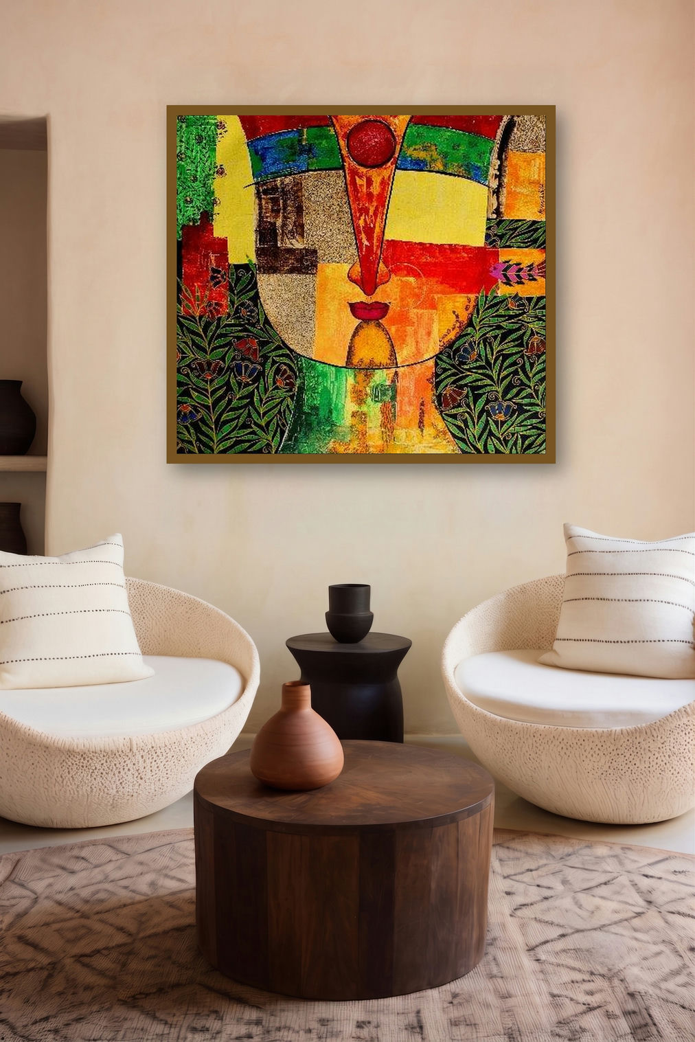 Basanti Ix (Radiant Spirit) by artist Meenakshi Jha Banerjee displayed in a Contemporary gallery