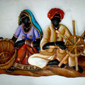 Lifestyle craft titled 'Basket Maker', 28x17 inches, by artist Nitesh on Wrought Iron