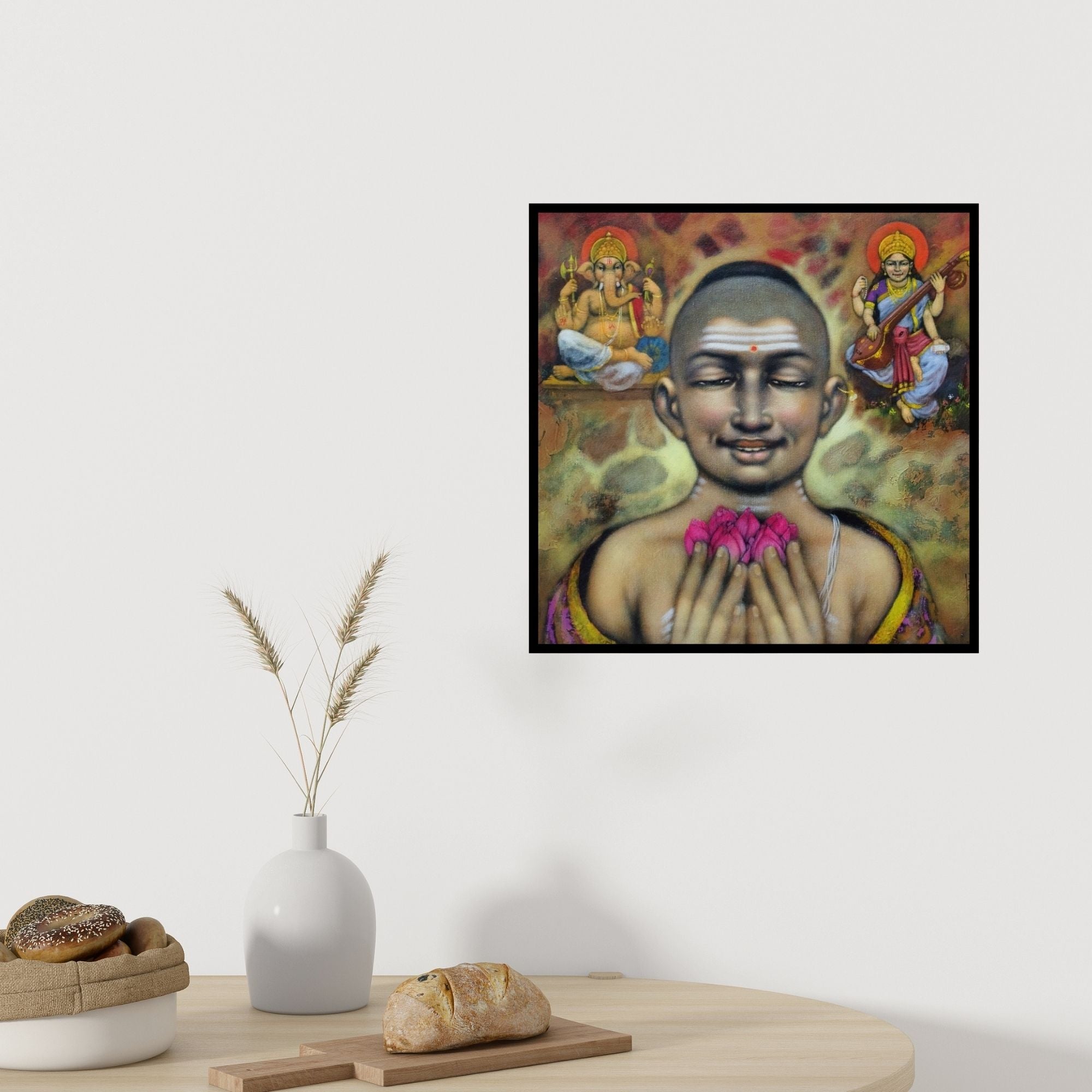 In-situ view of Apet Pramod's 'Batu' painting in a room