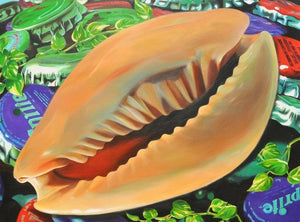 Bazaar I (Oceans Treasure) by Bhavesh Patel, Original Oil Fantasy Painting on Canvas, Large Horizontal Wall Art