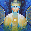 Religious acrylic painting titled 'Be A Buddha', 36x48 inches, by artist NITU CHHAJER on Canvas