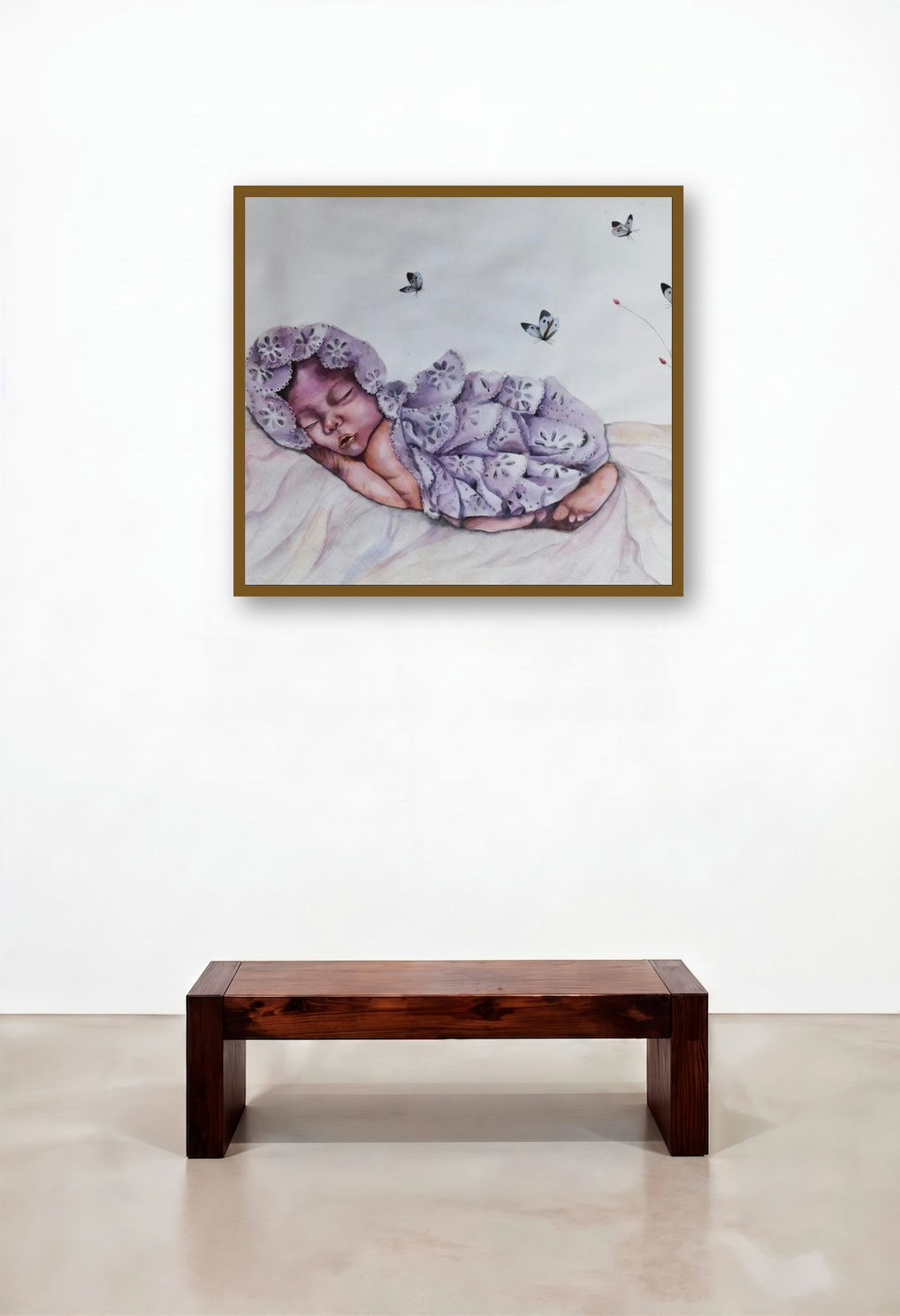 Beautiful Dream by artist Pranita Das displayed in a Japandi Dining Room