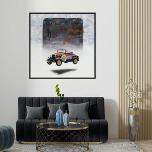Ramchandra Kharatmal's 'Beautiful Memory 8' painting visualized above a sofa in a contemporary room.