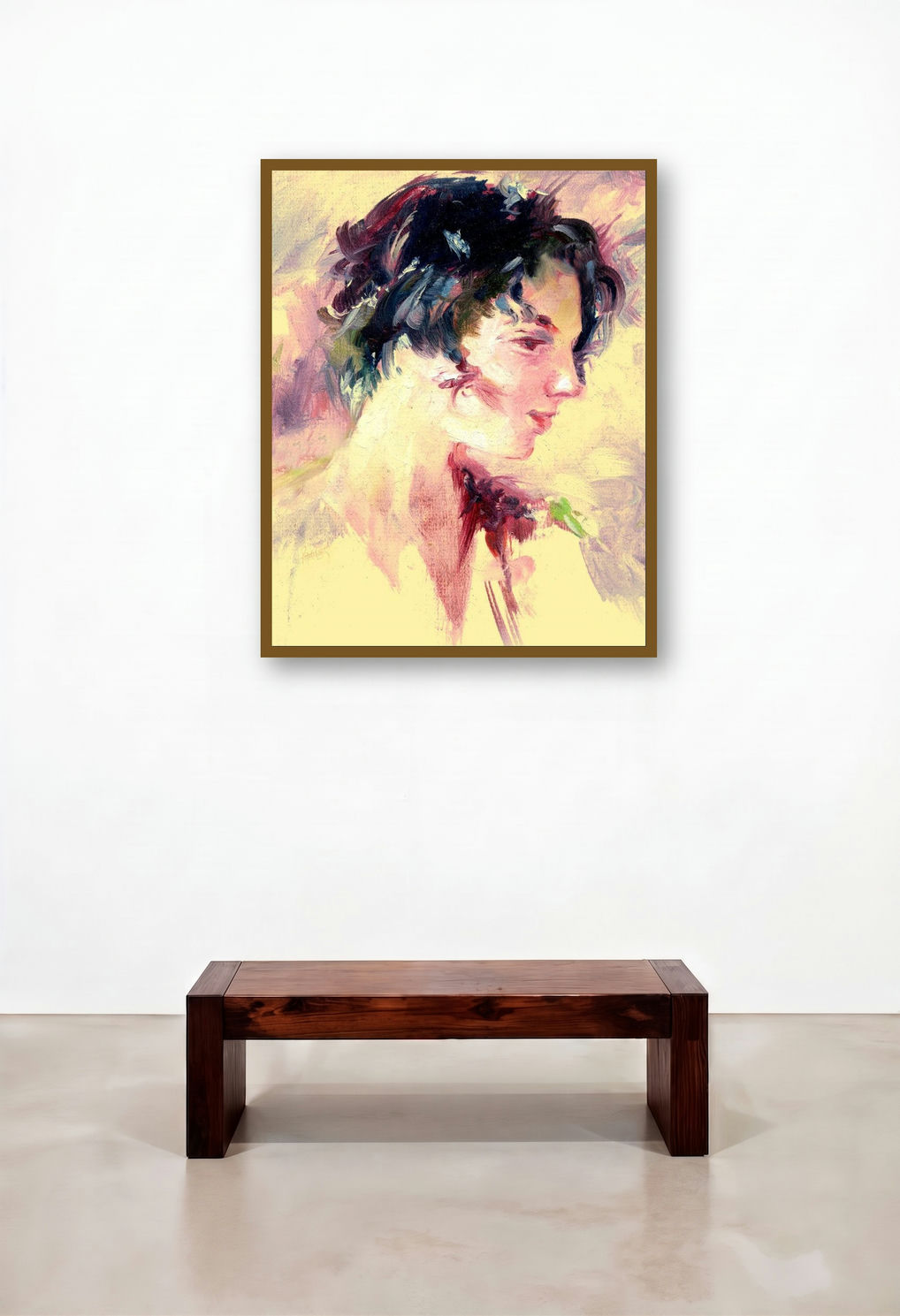 Beauty 03 by artist Raviraj Kumbhar displayed in a Transitional Hotel Suite