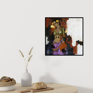 In-situ view of Ramchandra Kharatmal's 'Beauty 16' painting in a room