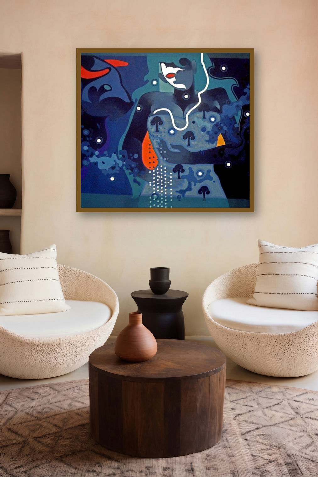 Beauty Beast 3 (The Guardian Within) by artist Ranjit Singh displayed in a Indian Art gallery
