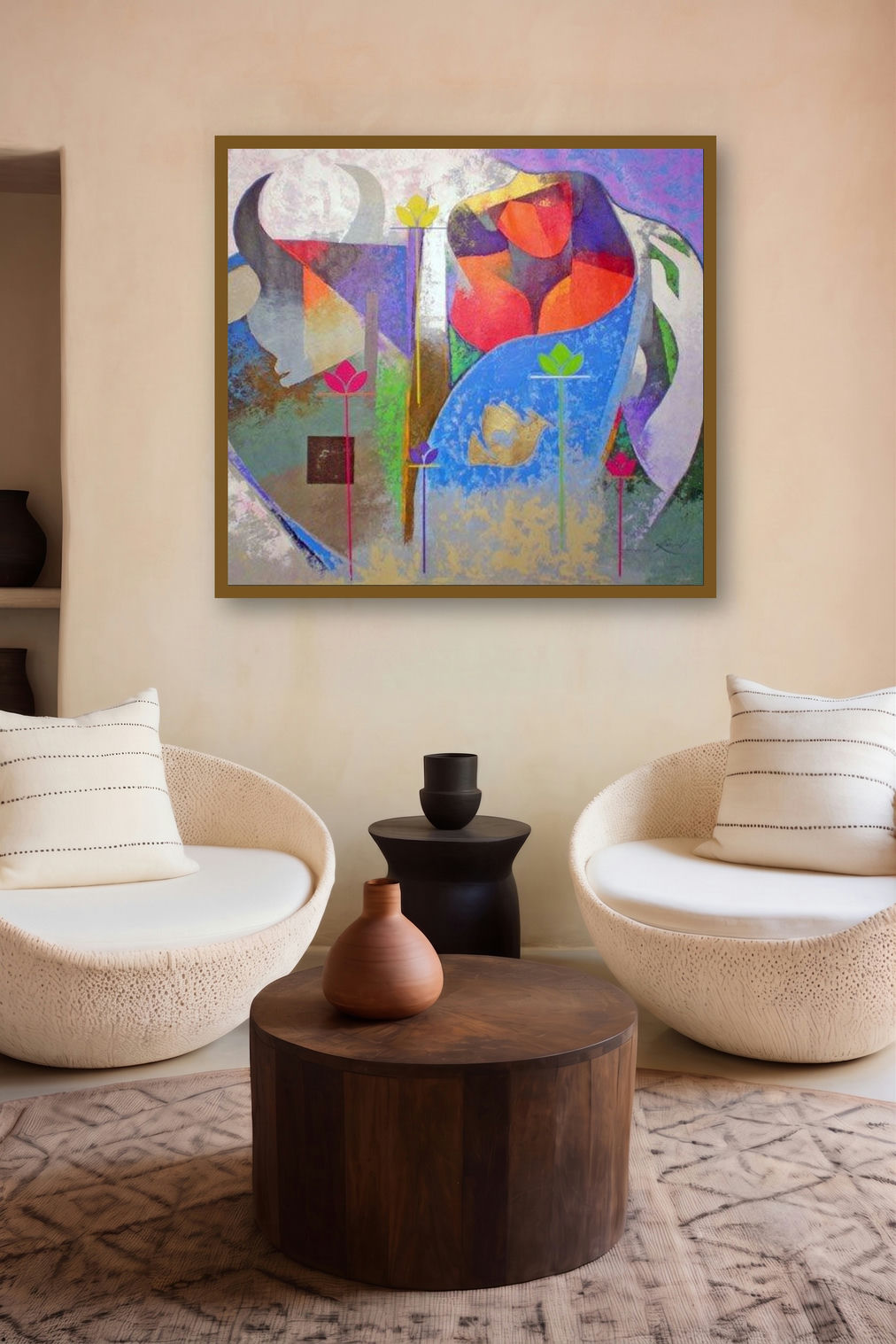 Beauty Beast I (The Inner Dance) by artist Ranjit Singh displayed in a Luxury gallery
