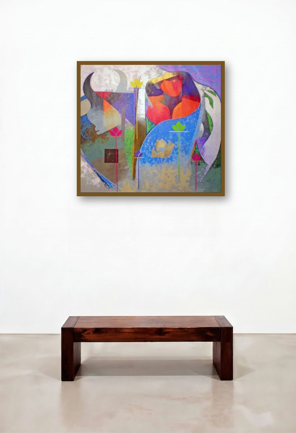 Beauty Beast I (The Inner Dance) by artist Ranjit Singh displayed in a Urban Loft Lounge