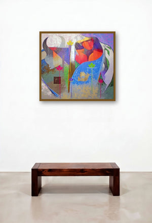 Beauty Beast I (The Inner Dance) by artist Ranjit Singh displayed in a Urban Loft Lounge
