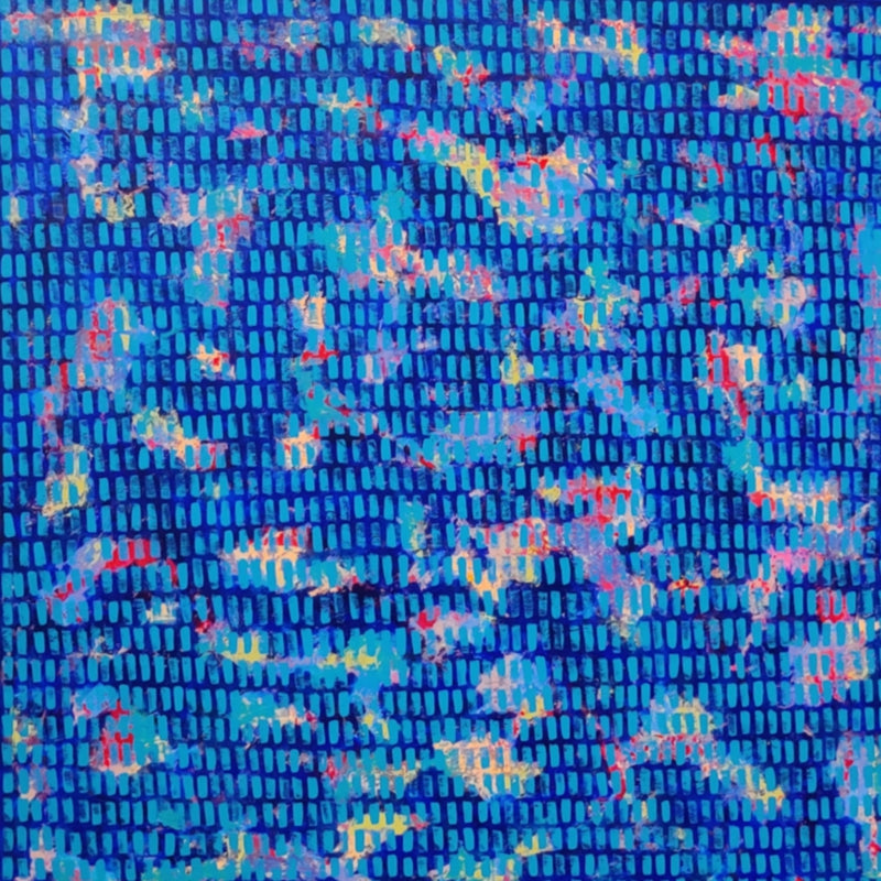 'Beauty Beneath' abstract acrylic painting by artist Ketki Fadnis, 36x36 inch, on canvas