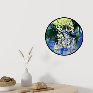 In-situ view of Dheeraj Yadav's 'Beauty Of Blue' painting in a room