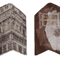 'Beauty In Decay Inside Story' cityscape etching printmaking by artist Pooja Shinde, 10x20 inch, on paper