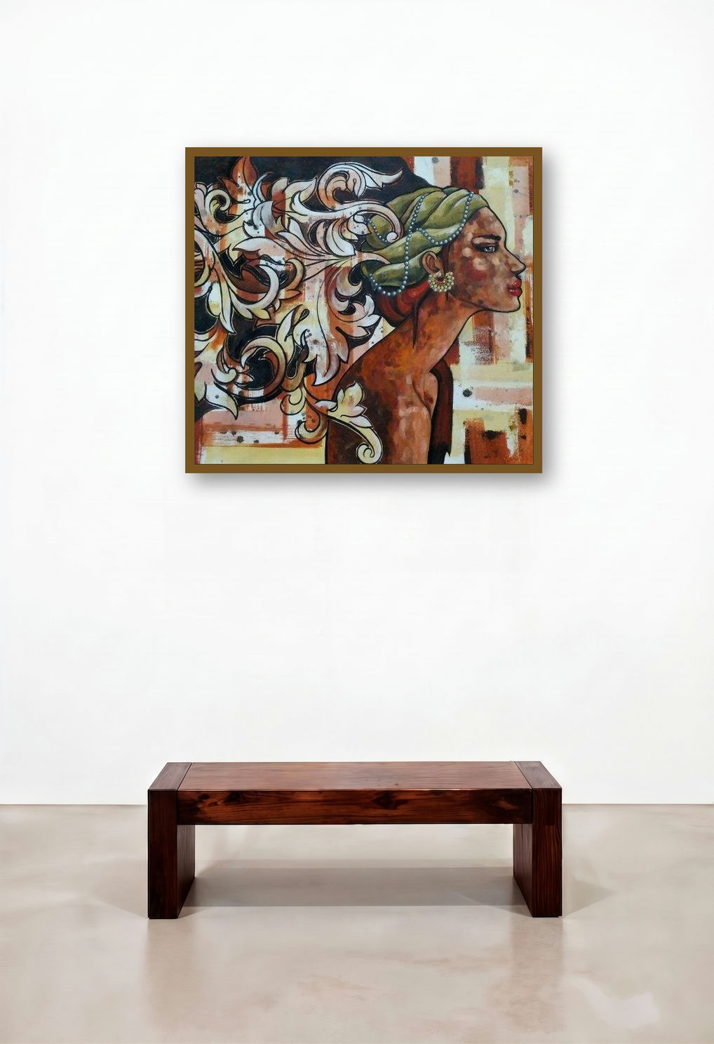 Beauty Is In The Mind (Crest of Beauty) by artist Suruchi Jamkar displayed in a Rustic Study