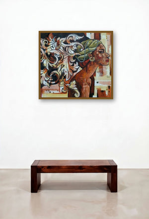 Beauty Is In The Mind (Crest of Beauty) by artist Suruchi Jamkar displayed in a Rustic Study