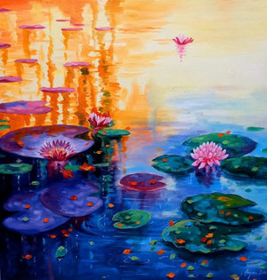 Nature acrylic painting titled 'Beauty Of Nature 7', 30x30 inches, by artist Arjun Das on Canvas