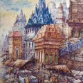 Religious watercolor painting titled 'The Beauty Of Varanasi 2', 22x15 inch, by artist Shubhashis Mandal on Handmade Paper