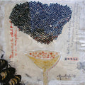 contemporary mixed media painting titled 'Bee Hive', 12x12 inches, by artist Amalesh Das on Canvas Board