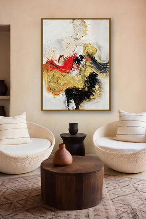 Beige Nature I (Fluid Form) by artist Deepak Guddadakeri displayed in a Indian Art gallery