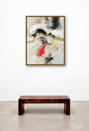 Beige Nature Ii (Maelstrom) by artist Deepak Guddadakeri displayed in a Modern Family Room