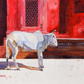 Animals watercolor painting titled 'Benares Cow', 10x14 inches, by artist Ramesh Jhawar on Paper
