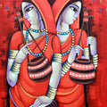 Figurative acrylic painting titled 'Bengali Tune 11', 36x30 inches, by artist Sekhar Roy on Canvas