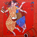 Figurative acrylic painting titled 'Bengali Tune 9', 66x60 inches, by artist Sekhar Roy on Canvas