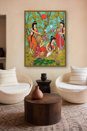 Best Friends (Serene Harmony**) by artist Chetan Katigar displayed in a Indian Art gallery