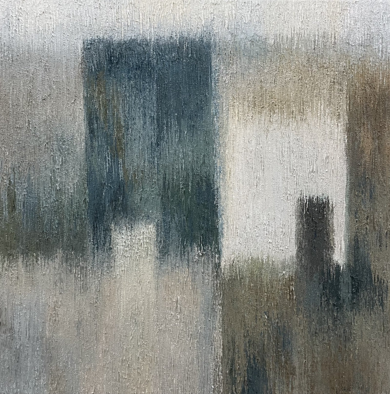 Between Real And Imagined 1' abstract oil painting by artist Gayatri Deshpande, 18x18 inch, on canvas