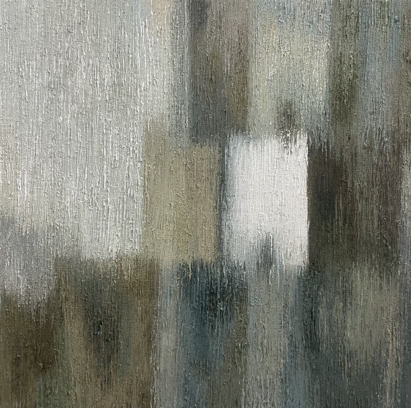 Between Real And Imagined 3' abstract oil painting by artist Gayatri Deshpande, 18x18 inch, on canvas