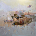 Between Real And Imagoned 3' seascape oil painting by artist Ajay Deshpande, 48x48 inch, on canvas