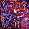 'Beyond Gravity' abstract acrylic painting by artist Prabinkumar Nath, 36x36 inch, on canvas