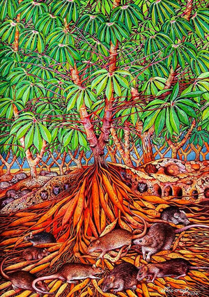 Animals watercolor painting titled 'Beyond The Thoughts 6', 17x12 inches, by artist Anoop MV on HM Paper