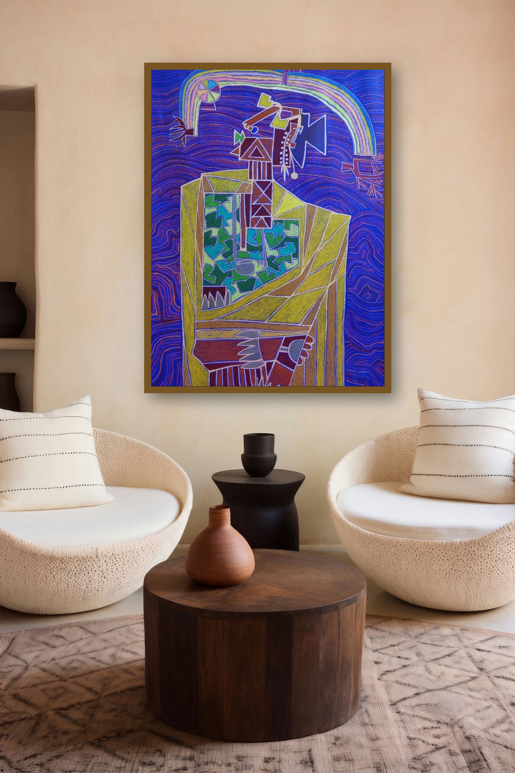 Bhagoriy Series 21 (Celestial Being) by artist Anup Shrivastav displayed in a Contemporary gallery