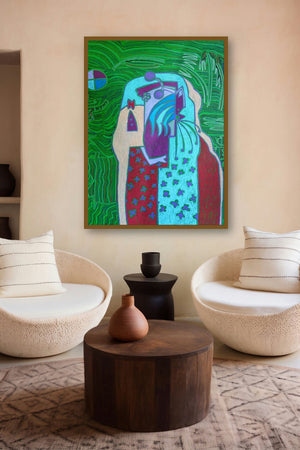 Bhagoriy Series 22 (Verdant Dreamscape) by artist Anup Shrivastav displayed in a Designer gallery