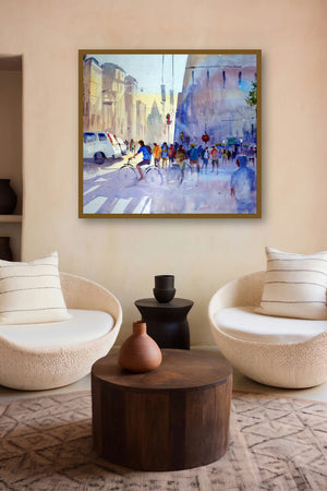 Bicycle Rider by artist Ravee Songirkar displayed in a Boutique gallery