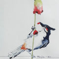 Animals watercolor painting titled 'Bird 4', 7x6 inches, by artist Raju Sarkar on Paper
