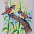 Animals watercolor painting titled 'Birds 225', 12x9 inches, by artist santosh patil on paper