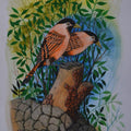Animals watercolor painting titled 'Birds 273', 16x12 inches, by artist Santosh Patil on Paper