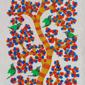 Animals gond traditional art titled 'Birds 9', 32x16 inches, by artist Choti Gond Artist on Canvas